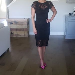 bebe black lace dress